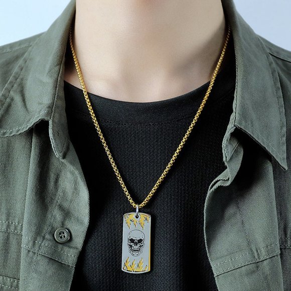 Other - men skull necklace